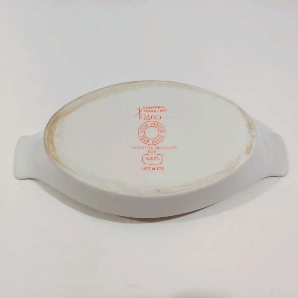 Vintage Franci Vegetable Polkadot Side Dishes Villa Vanilla Taste Setter - Picture 5 of 16